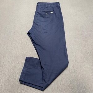 Lacoste Pants Mens 38x30 Navy Blue Slim Fit Chino Trouser‎ Dress Casual HH4084